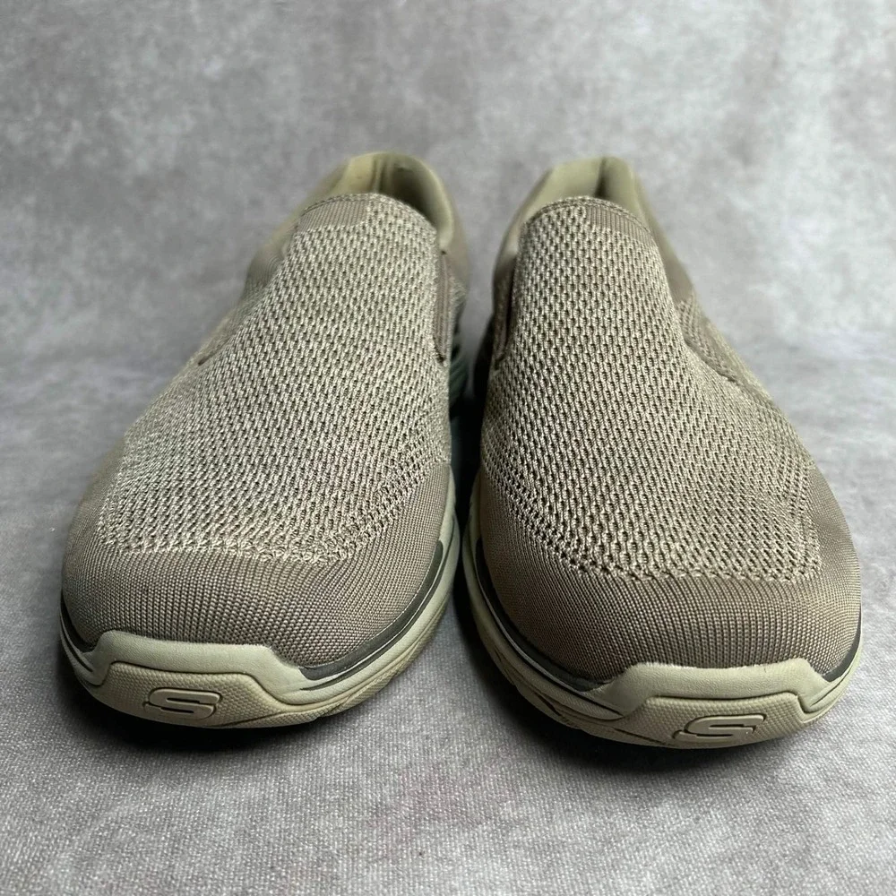 Skechers Mens Relaxed Fit 204000WW Taupe Slip On Sneakers Size 13 Wide WW